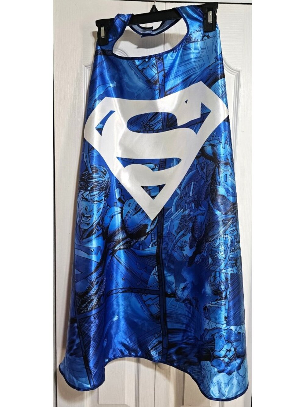 DC Comics New 52 Superman Print Cape Six Flags Satin Costume Justice League Blue